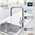 thumbnail image 5 of Grohe 32319DC3 Single-Handle Pull Down Kitchen Faucet Dual Spray 1.75 GPM In Supersteel Finish, 5 of 5