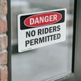 thumbnail image 4 of (2 Pack) No Riders Permitted OSHA Danger Sign 7 Inch X 5 Inch Vinyl Label Decal Sticker Weather Resistant, UV Protected for Workplace, Business, and Construction Site, Made in the USA, 4 of 7