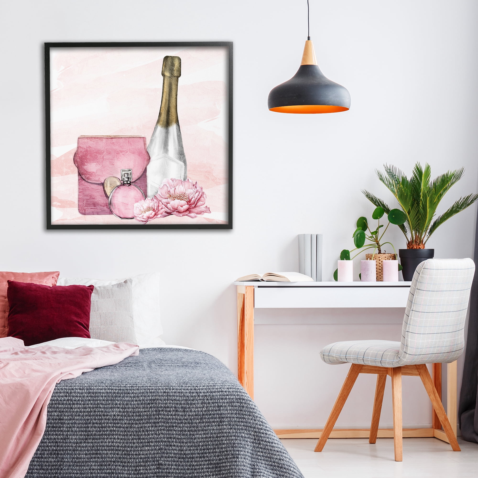 Stupell Industries Glam Time Champagne Black Framed Giclee Art, design by Kim Allen