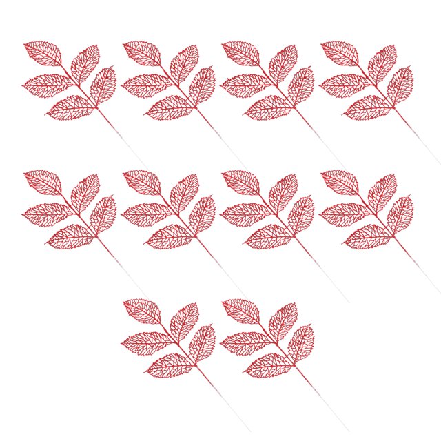 10pcs Navidad Hojas simuladas Decorativas Hojas artificiales Adornos de fiesta