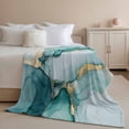 thumbnail image 2 of Throw Blanket for Couch Abstract Marble Soft Fleece Flannel Blankets Cozy Lightweight Blanket for Home Sofa Living Room Teal Gradient Bed Throws 50" x 60", 2 of 9