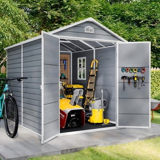 Uforic 8x8ft Outdoor Resin Storage Shed with Floor, 427cuft Garden
