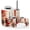 Color 2, variant on Bathroom Accessory Set 6 Piece with Grey Marble Floor Light Tile Slate White Marble Watercolor Toothbrush Holder, Soap Dispenser, Soap Dish, Trash Can, Toothbrush Cup, Toilet Brush Holder