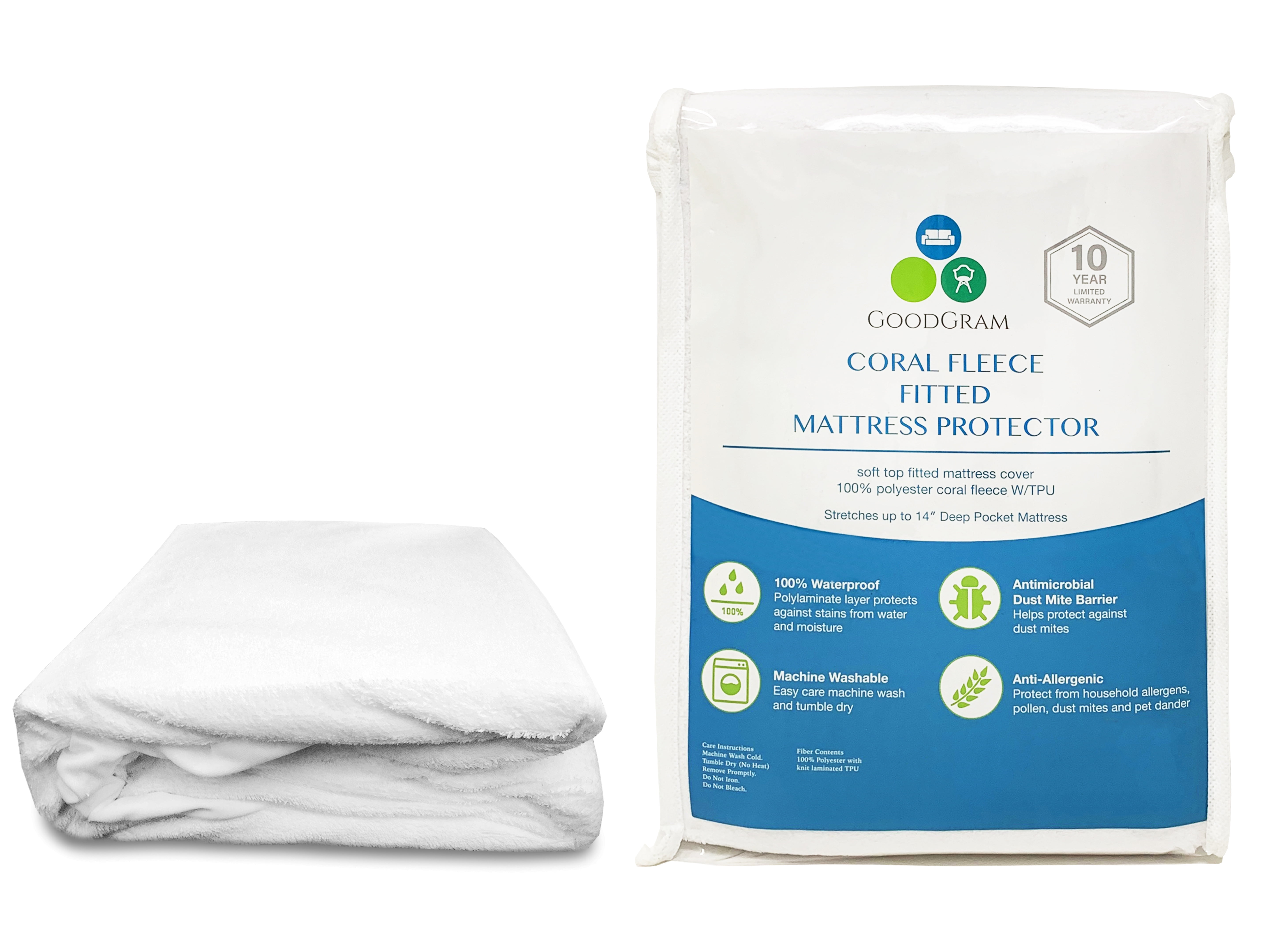 100% Waterproof Ultra Soft Premium Terry Cloth Hypoallergenic Deep ...