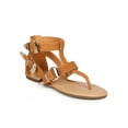 thumbnail image 1 of New Women Glaze Katy-4 Nubuck Criss Cross Ankle Buckle Gladiator Thong Sandal, 1 of 5