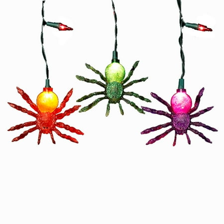 35 count dangling spider halloween lights