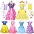thumbnail image 2 of Kids Rapunzel Belle LED Light Up Costume Girl Halloween Princess Carnival Party Dress Cosplay Snow White&Aurora Birthday Clothes, 2 of 5