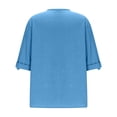 thumbnail image 5 of DHFJKG Womens V Neck T Shirts Loose Fit Solid Color Short Sleeve Basic Tee Comfortable Summer Beach Shirt Stylish Tops, 5 of 6