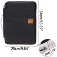 thumbnail image 2 of Multi-Functional A4 Document Bags Portfolio Organizer-Waterproof Travel Pouch Zippered Case for Ipads, Notebooks, Pens, Documents (Black), 2 of 7