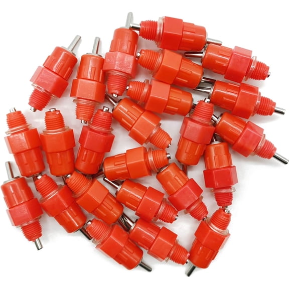 30PCS Automatic Chicken Water Nipple Drinker Feeders Poultry Hen Screw Style