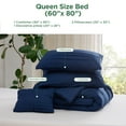 thumbnail image 5 of Cozy Comfort Queen Comforter Set, 4 Pieces Soft Pinch Pleat Navy Bedding Set for All Season, 5 of 7