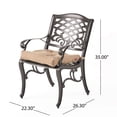 thumbnail image 6 of Noble House Poway Patio Dining Arm Chair in Bronze and Tuscany (Set of 2), 6 of 6
