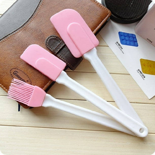 Cepillo de fregado Espátula Espátula para crema de pastel Juego de tres piezas Cepillo de silicona de plástico