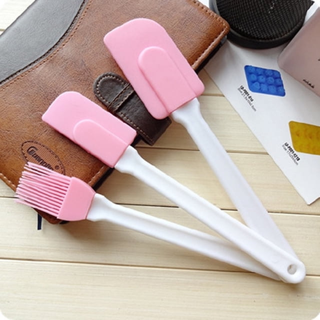 Baking Brush & Spatula Set, 3-Piece Cake Cream Scraper, High Temperature Resistant, Non-Deforming Plastic Tools for Baking & Cooking, 22x3cm, Kitchen Cleaning Accessories