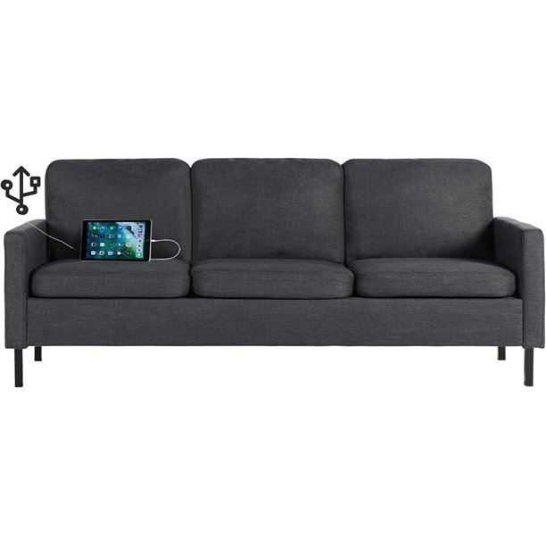 STHOUYN Comfy Loveseat Sofa Small Grey Couch Small Spaces Small Love