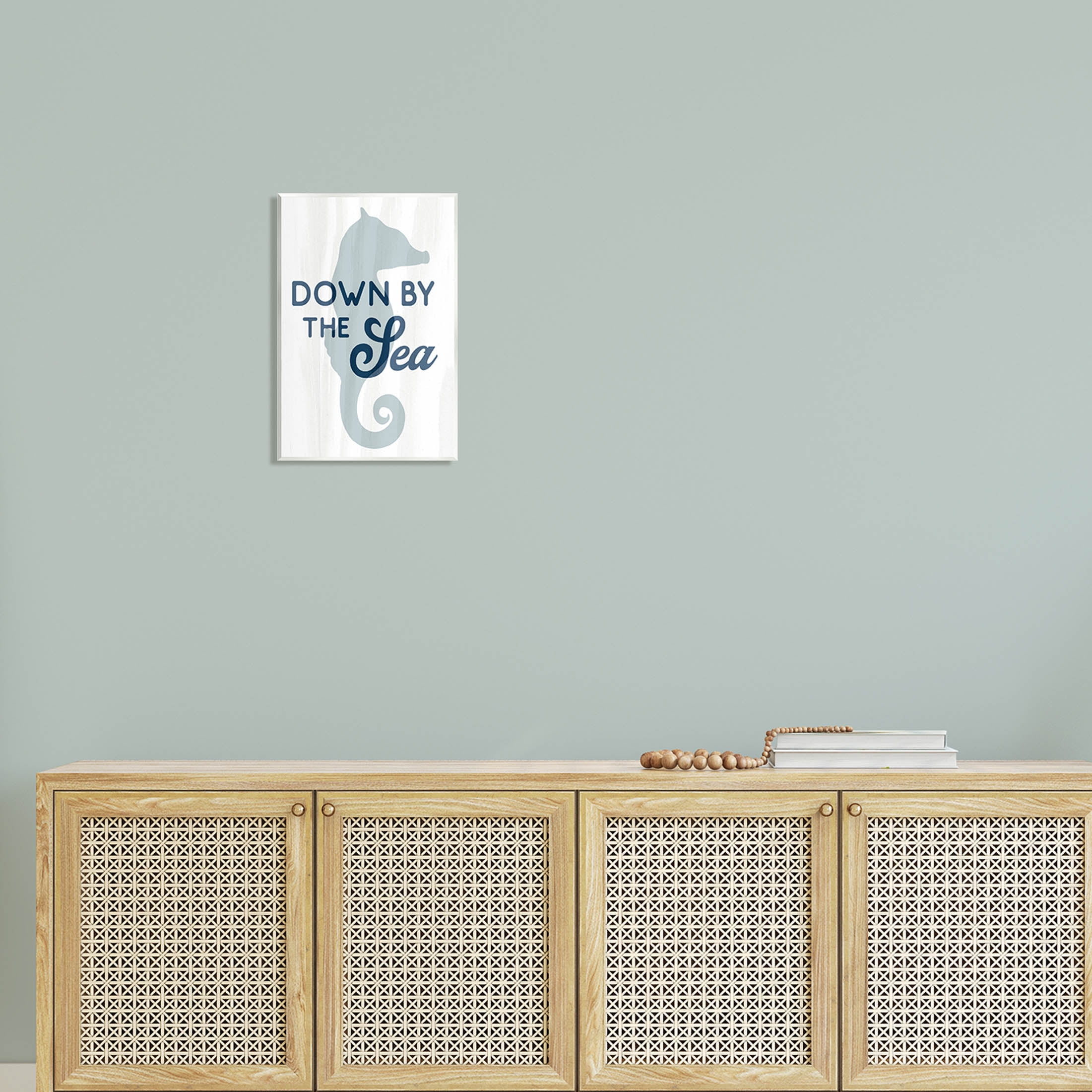 Stupell Industries Down By The Sea Seahorse Graphic Art Unframed Art Print Wall Art, Design by Lil' Rue