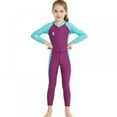 thumbnail image 1 of Combinaison de Plongée à Manches Longues pour Enfants Garde au Chaud Protection Uv Corps Entier Maillot de Bain pour Surf Snorkeling Natation Rose Rouge 2TG, 1 of 3
