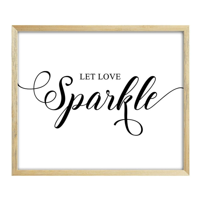 Darling Souvenir Let Love Sparkle Wedding Decor Sign, Calligraphy Party Print Sparkles Send Off Wedding Signage Print