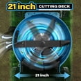 thumbnail image 3 of Professional Self-Propelled Gas Lawnmower, 21-Inch Cutting Deck, 201cc 4-Cycle Engine, 7 Levels Adjustable Cutting Height, 3-in-1 Functions (Bagging, Mulching and Side Discharge), 3 of 8