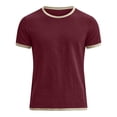 thumbnail image 4 of XIAONU Men's Solid Short Sleeve T-Shirt Crew Neck Daily Casual Tees Tops, 4 of 5