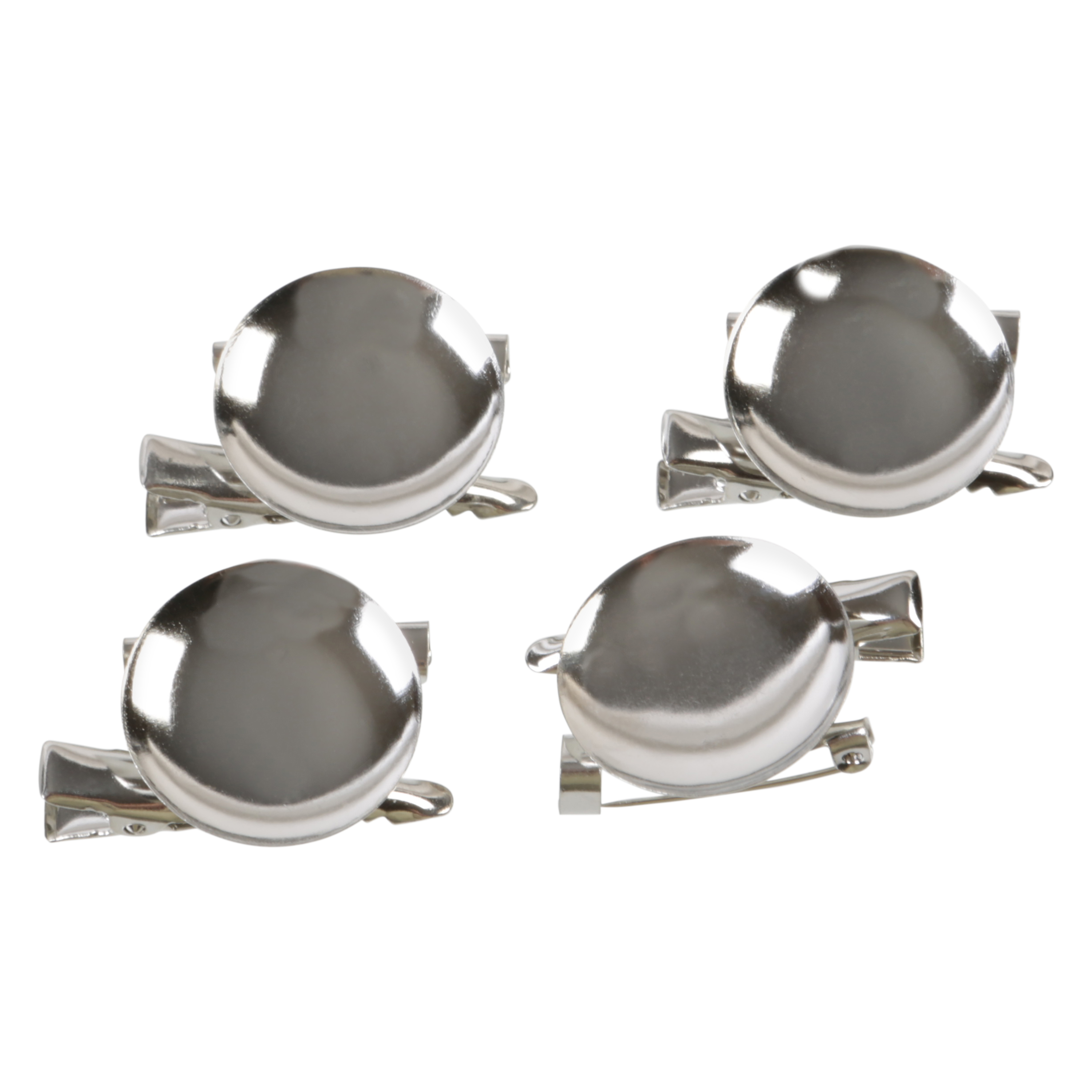 Offray Hair Accessories, 1-Inch Round Pin and Clip, 4-Pack