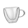thumbnail image 4 of Taza de café de doble pared, taza de café de vidrio transparente, taza para bebidas calientes, taza para chocolate caliente 150ml, 4 of 9