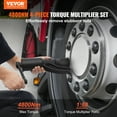 thumbnail image 2 of VEVOR Torque Multiplier, Heavy Duty Torque Multiplier Wrench Set, 1 Inch Drive Lug Nut Wrench Torque Multiplier, 1:58 4800N.m Lug Nut Remover, with 4 Sockets and Storage Case for Truck Trailer RV, 2 of 9