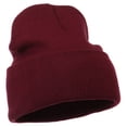 thumbnail image 5 of Pink Ribbon Breast Cancer Embroidered Long Beanie - Burgundy OSFM, 5 of 5