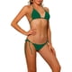 thumbnail image 3 of INSPIRAR CHIC Conjuntos de Bikini de Dos Piezas para Mujeres con Tiras Lateral, Parte Inferior Triangular de Cintura Baja, Traje de Baño Grande en Verde Oscuro, 3 of 4