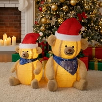 Ktaxon Lighted Christmas Bear Decorations,Bear Wears Santa Hat Outdoor Decoration for Holiday Lawn Garden Party