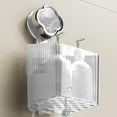 thumbnail image 3 of Estante de almacenamiento de ventosa de plástico gris transparente, organizador montado en la pared para el baño de la cocina, no requiere perforación, 20x13x11cm/7.8x5x4.3in, diseño resistente al, 3 of 5