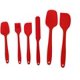 thumbnail image 1 of Juego de 6 espátulas de cocina de silicona, resistentes al calor, de goma, para hornear y cocinar, color rojo, 1 of 7
