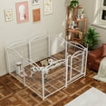 thumbnail image 3 of Holaki Dog Playpen Indoor 32 inch 8 Panels Metal Dog Pen Pet Dog Fence Outdoor Exercise Pen with Doors, Heavy Duty Dog Fence Puppy Pen for Large Medium Small Dogs Indoor Outdoor Foldable Pet Exercise, 3 of 15