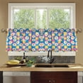 thumbnail image 4 of Yayeee Kitchen Curtains Tier Set of 2 Light Filtering 57"x24" Over Sink Window Panels, Blue Checkered Daisy, 4 of 7
