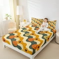 thumbnail image 4 of Manfei Colorful Flower Floral Twin Sheet Sets,Cute Cartoon Daisy Twin Fitted Sheet,Geometric Waves Stripe Flat Sheet For Kids,Super Cozy Room Decor,3pcs, 4 of 7