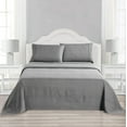 thumbnail image 3 of Skylinewears Bed Sheet Set 4 PC Printed Brushed Microfiber Elegant Bedding Set Plaid Gray King, 3 of 6
