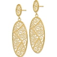thumbnail image 2 of 14K Yellow Gold Oval Dangle Earrings (54 X 21) Made In United States th608, 2 of 5