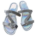 thumbnail image 2 of Holiday Gift Finder ABPWLY Large Size Rhinestone Z Shape Summer Flat Casual Open Toe Roman Women Slippers, 2 of 5
