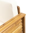 thumbnail image 4 of Lithonia Acacia Wood Outdoor Club Chairs with Cushions, Set of 2, Teak and Cream, 4 of 7