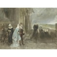 thumbnail image 2 of Charles Rochussen 24x19 Black Ornate Framed Double Matted Museum Art Print Titled: Op Den Buitkijk, Scene from the 12th Century (1880), 2 of 5
