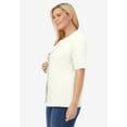 thumbnail image 3 of Woman Within Plus Size Perfect Elbow-Length Sleeve Cardigan, 3 of 6