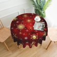 thumbnail image 2 of Merry Christmas Round Tablecloth 60 Inch Winter Snowflake Decorative Round Table Cloth for Home Kitchen Dining Room Patio Outdoor Picnic Party, 2 of 6