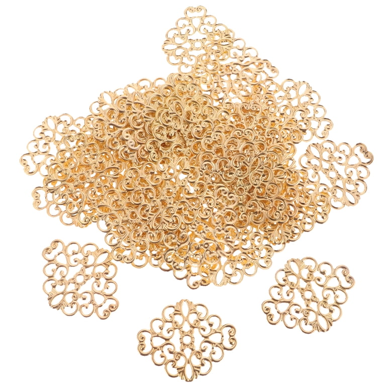 New Metal Embelishments/Findings 50pcs 20mm Raw Brass Filigree Flower Metal Embellishments  main image 2