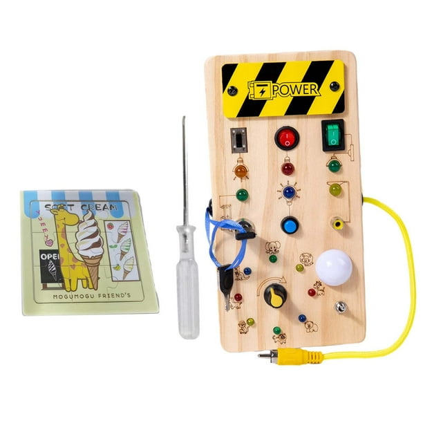 Tablero de actividades con interruptor de luz Montessori, juguete para preescolar, actividades de aprendizaje para niños pequeños Con rompecabezas B