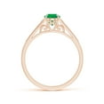 thumbnail image 2 of Angara Natural 0.66 Ct. Emerald with Diamond Vintage Inspired Ring in 14K Rose Gold for Women (Ring Size: 11.5), 2 of 11