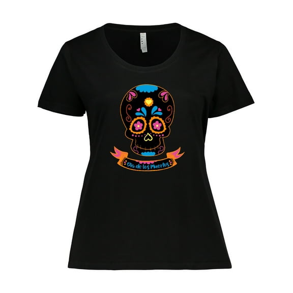 Inktastic Day of the Dead Skull BLK Women's Plus Size T-Shirt