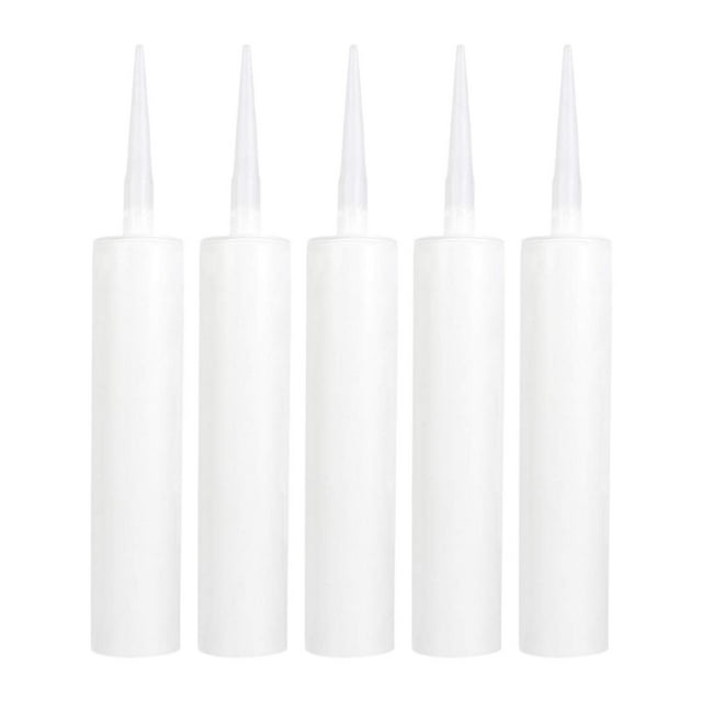 DOLITY Empty Caulk Tubes 310ml Tubes Maintenance with Nozzles Refillable Cartridges for 5Pcs
