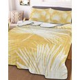 thumbnail image 3 of Quilts Twin XL Size, Yellow Palm Leaves Coastal Soft Comforter Bedding Set for Bed, Summer Tropical Botanical Boho Lightweight Quilted Bedspread with Pillow Cover(2 Pieces) for All Season, 68x98 Inch, 3 of 9