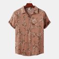 thumbnail image 4 of Camisa de playa de manga corta hawaiana para hombre, camisas informales con botones de verano estampadas Pompotops oipoqjl25090, 4 of 9