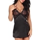 thumbnail image 3 of Ropa de dormir de encaje Lencería para mujer Conjunto de ropa interior de camisón con correa para niña, Negro, L Vogacara XX000068-18, 3 of 7